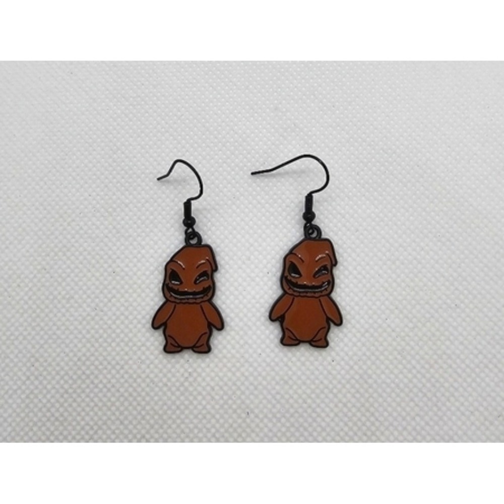 Oogie Boogie Nightmare Before Christmas Earrings Handmade Hypoallergenic Brown